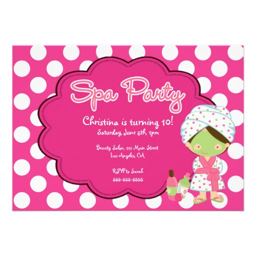 Cute Spa Day Birthday Party Invitation
