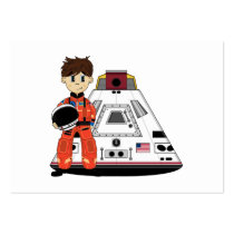 Cute Spaceman Bookmark Business Card Template