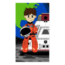 Cute Spaceman Bookmark Business Card Template