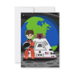 Cute Spaceman RSVP Card Invites