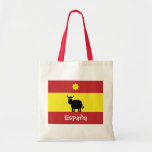 Cute Spanish Bull, Flag & Smiling Sun Canvas Bag