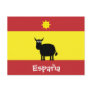 Cute Spanish Bull, Flag & Smiling Sun Postcard