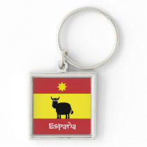 Cute Spanish Bull, Sun & Flag Keychains