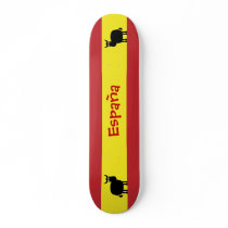 Cute Spanish Bulls & Flag Custom Skate Board