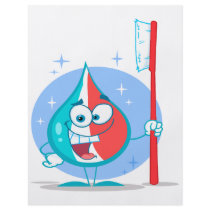 cute sparkle toothpaste character with toothbrush. custom flyer