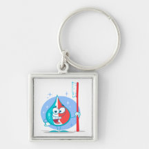 cute sparkle toothpaste character with toothbrush. key chain