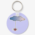 cute spider hanging on cloud keychains