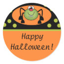 Cute Spider Happy Halloween Round Sticker