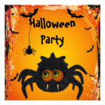 Cute Spiders & Bats Halloween Party Personalized Announcement