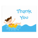 Cute splash girl's pool party thank you postcard