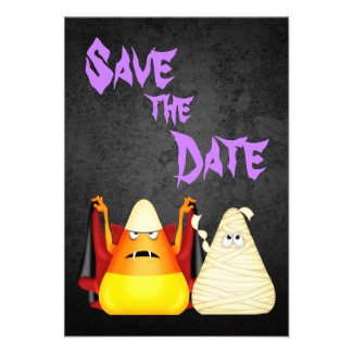 Cute Spooky Halloween Save the Date Wedding Notice Personalized Invite