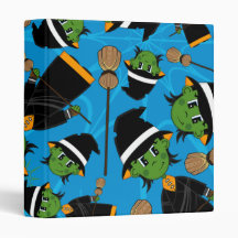 Cute Spooky Halloween Witch Pattern Binder