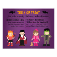 Cute Spooky Purple Halloween Party Invite