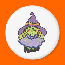 cute spooky witch magnets