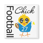 Cute Sporty Chick Football Chick Refrigerator Magnets