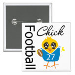 Cute Sporty Chick Football Chick Pin