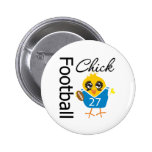 Cute Sporty Chick Football Chick Pinback Buttons