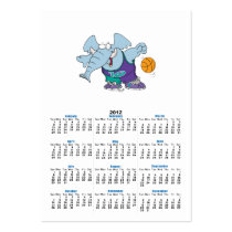 cute sporty dribbling basketball elephant business cards