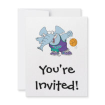 cute sporty dribbling basketball elephant announcements