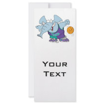 cute sporty dribbling basketball elephant custom rack cards