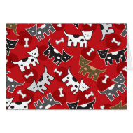 Cute Spotted Doggies & Bones Thank You / Gift Card