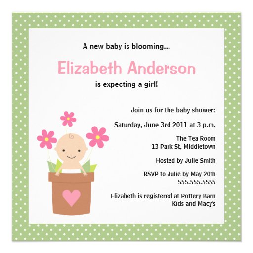 Cute Spring Baby Shower Invitation - Girl