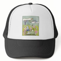 Cute spring design with animals and flowers hat