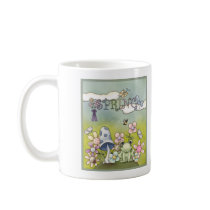 Cute spring design with animals and flowers coffee mug