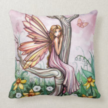 Cute Spring Flower Fairy in Daffodils Pillow