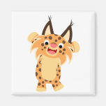 Cute Spunky Cartoon Bobcat Magnet magnets