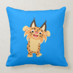 Cute Spunky Cartoon Bobcat Pillow pillows