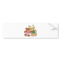 cute square dancing teddy bears design bumper sticker