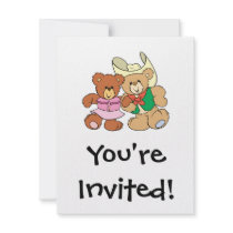 cute square dancing teddy bears design personalized announcement