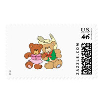 cute square dancing teddy bears design stamps