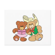 cute square dancing teddy bears design post card