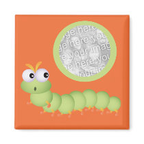 Cute Squiggly Worm Photo Magnet