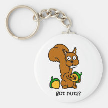 Cute squirrel got nuts key chain
