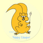 Cute Squirrel Happy Camper Envelope Seal stickers