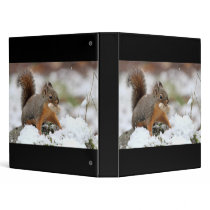 Cute Squirrel in Snow with Peanut Vinyl Binder