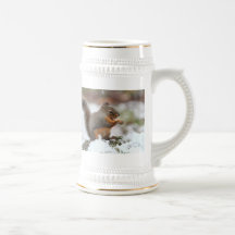 Cute Squirrel in the Snow Photo Mugs