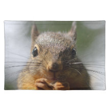Cute Squirrel Smiling Photo Place Mats