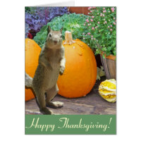 Cute Squirrel Thanksgiving Greeting Card