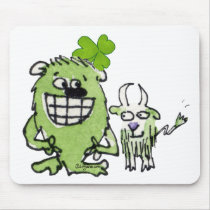 Cute St Patricks Day Cartoon Creatures Mousepad by zooogle Cute St Patricks Day Cartoon Creatures Mousepad