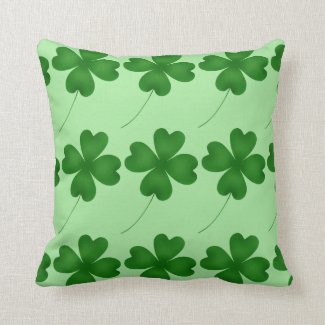 Cute St. Patrick's Day lucky shamrocks Throw Pillows
