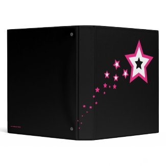 Cute Stars Black Avery Binder binder