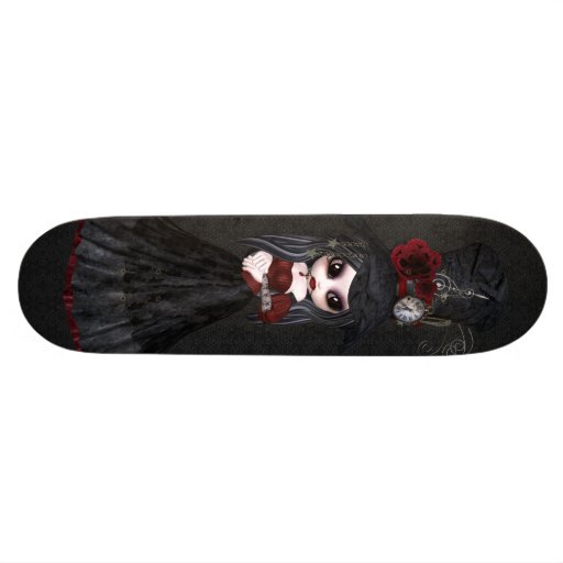 Cute Steampunk Goth Girl Black Skateboard Zazzle