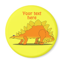 Cute Stegosaurus Dinosaur Cartoon Template Magnets