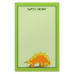 Cute Stegosaurus Dinosaur Cartoon Template Stationery Design