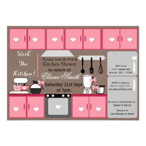 Cute stock the kitchen Bridal shower Invite