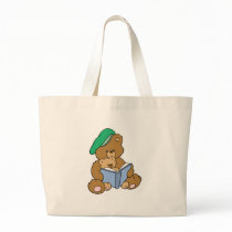 Cute Story Time Teddy Bear Design Canvas Bag